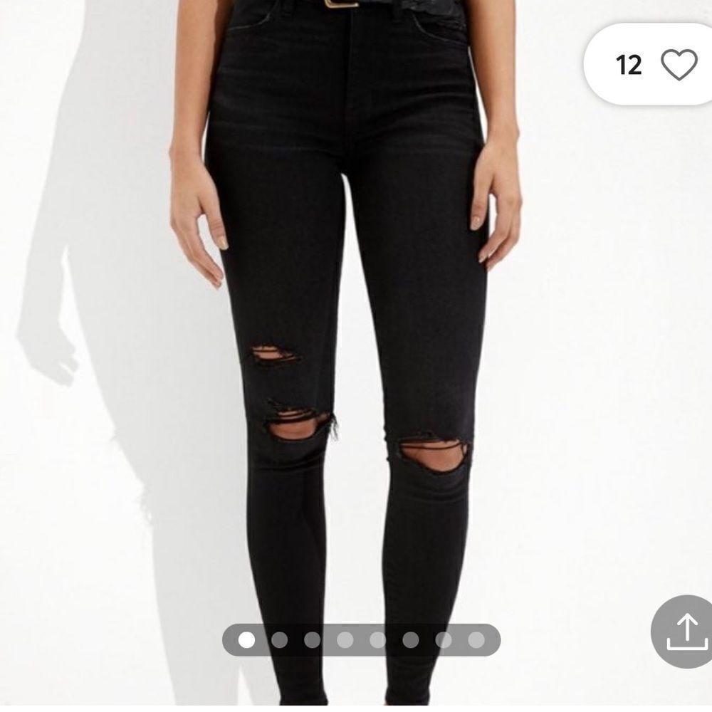 AMERICAN EAGLE SUPER STRETCH DISTRESSED HIGHEST RISE JEGGING SIZE 10 SHORT